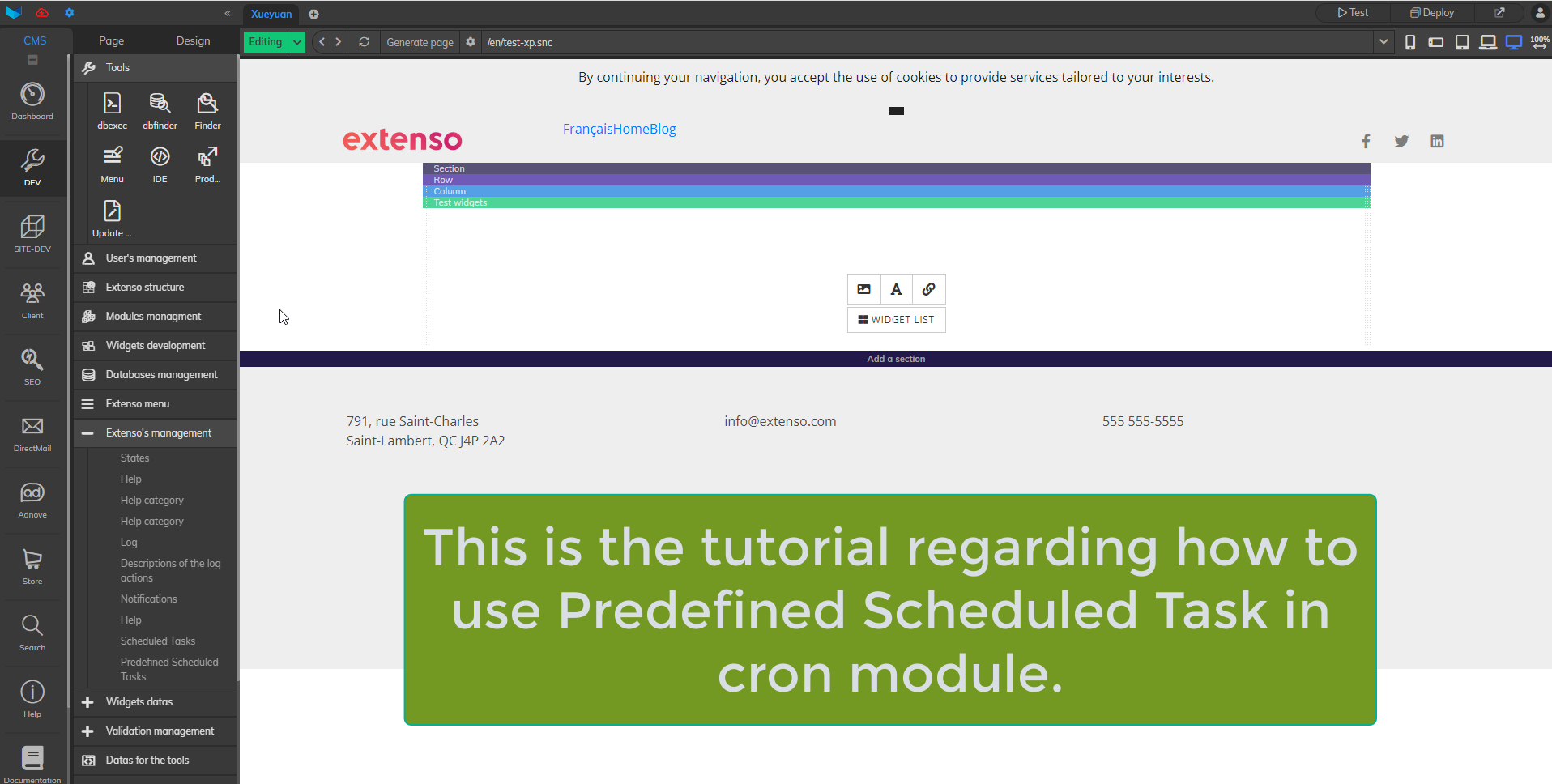 Predefined Scheduled Task in Extenso