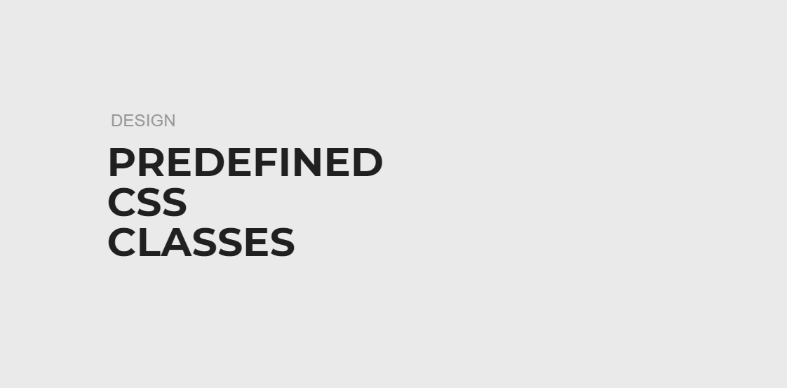 Predefined CSS Classes