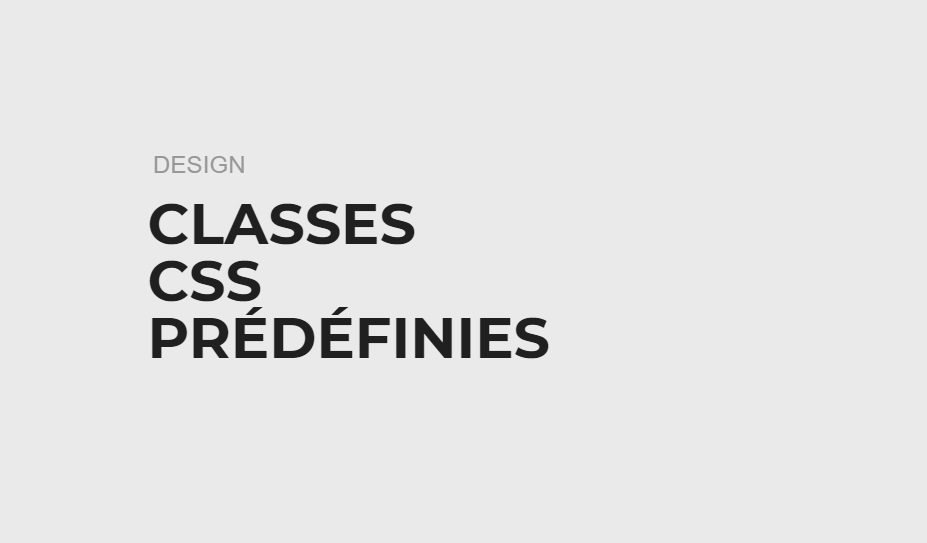 Classes CSS prédéfinies