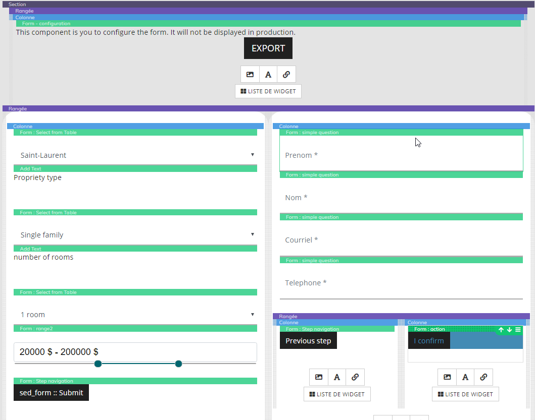 Step navigation component